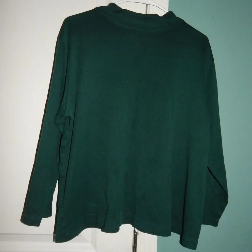BOBBI BROOKS WOMAN plus size 14W/16W vintage forest green mock neck long sleeve - Picture 1 of 7